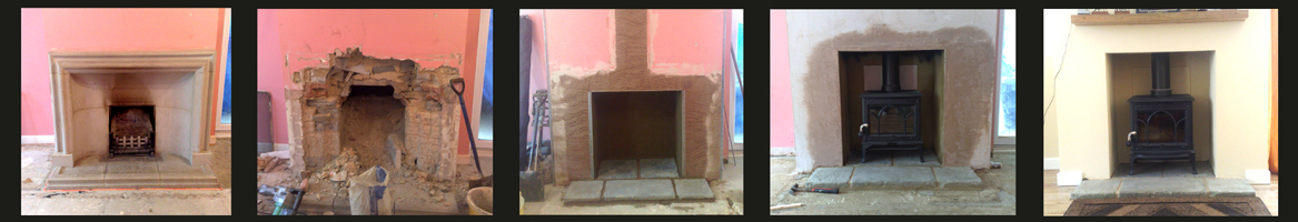 Dated Fireplace to Fresh Wood Burning Stove - Click Image to Close
